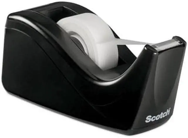 Alt view image 10 of 13 - 3M C60BK Value Desktop Tape Dispenser  1 in.core  Two-Tone Black