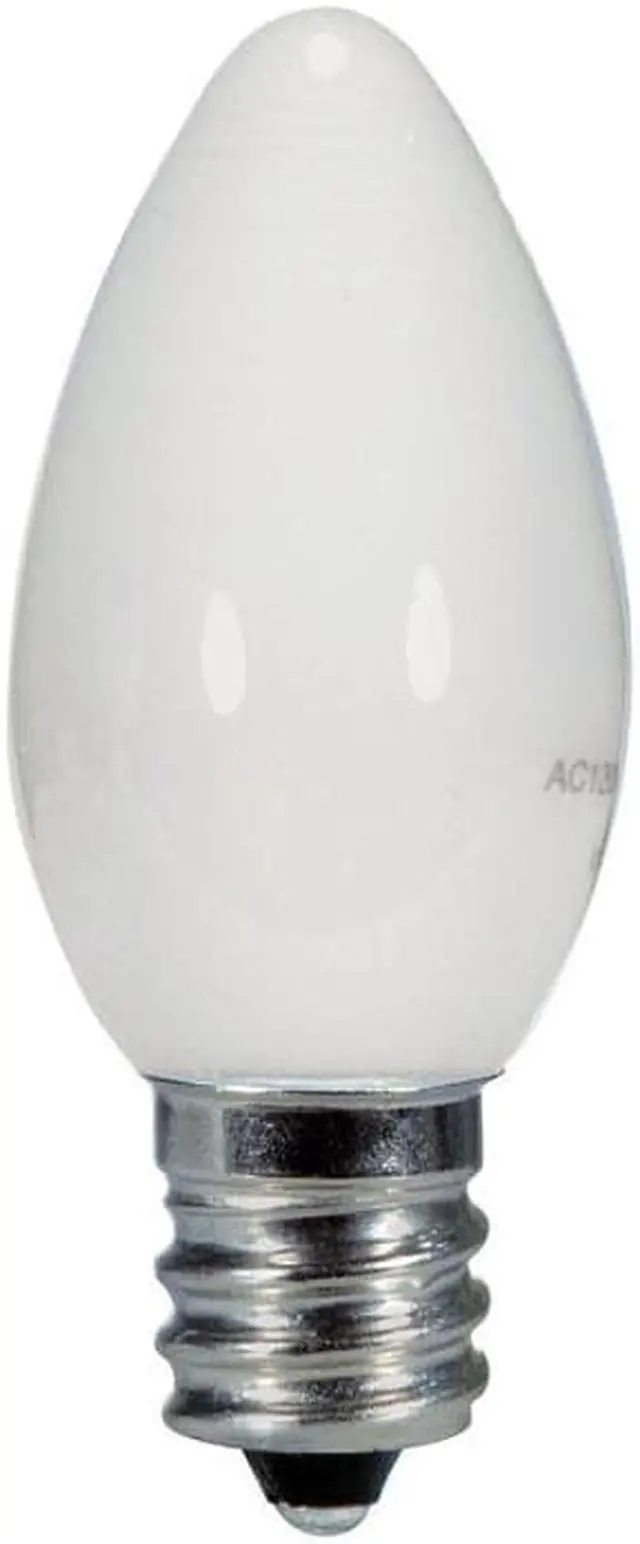 Alt view image 3 of 3 - Satco 0.5W C7 Torpedo, E12 Candelabra Base LED Light Bulb - 2700K