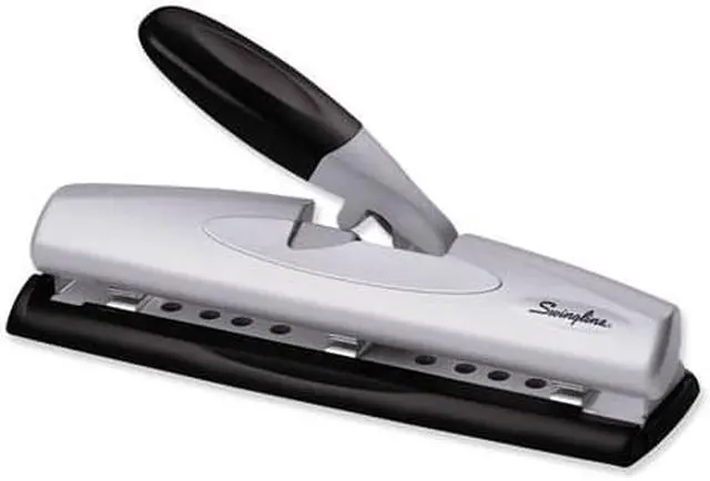 Alt view image 7 of 7 - Swingline Paper Punch, 3-Hole, 12 Sheet Black/Silver  Metal  A7074026E