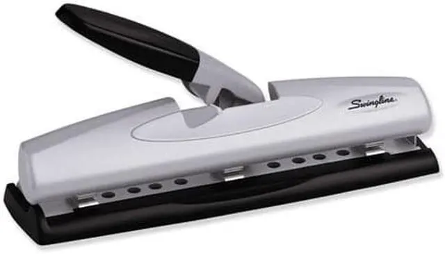 Alt view image 5 of 7 - Swingline Paper Punch, 3-Hole, 12 Sheet Black/Silver  Metal  A7074026E