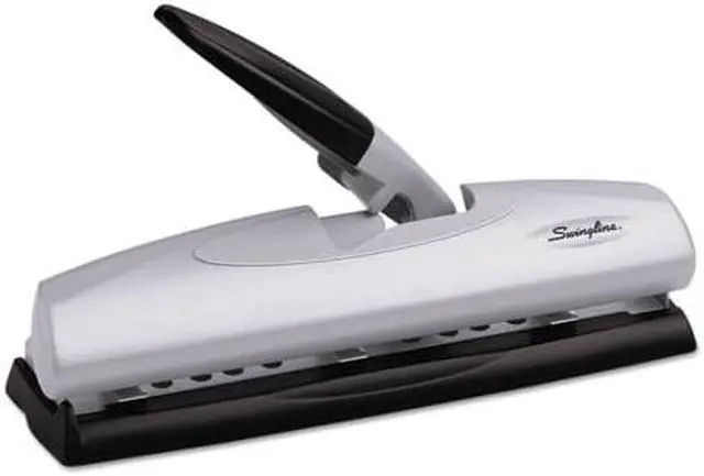 Alt view image 6 of 7 - Swingline Paper Punch, 3-Hole, 12 Sheet Black/Silver  Metal  A7074026E
