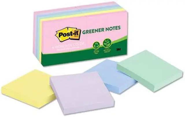 Alt view image 15 of 19 - Post-It Greener Notes Note,Post-It,3x3,12/Pk,Yw 654RPYW