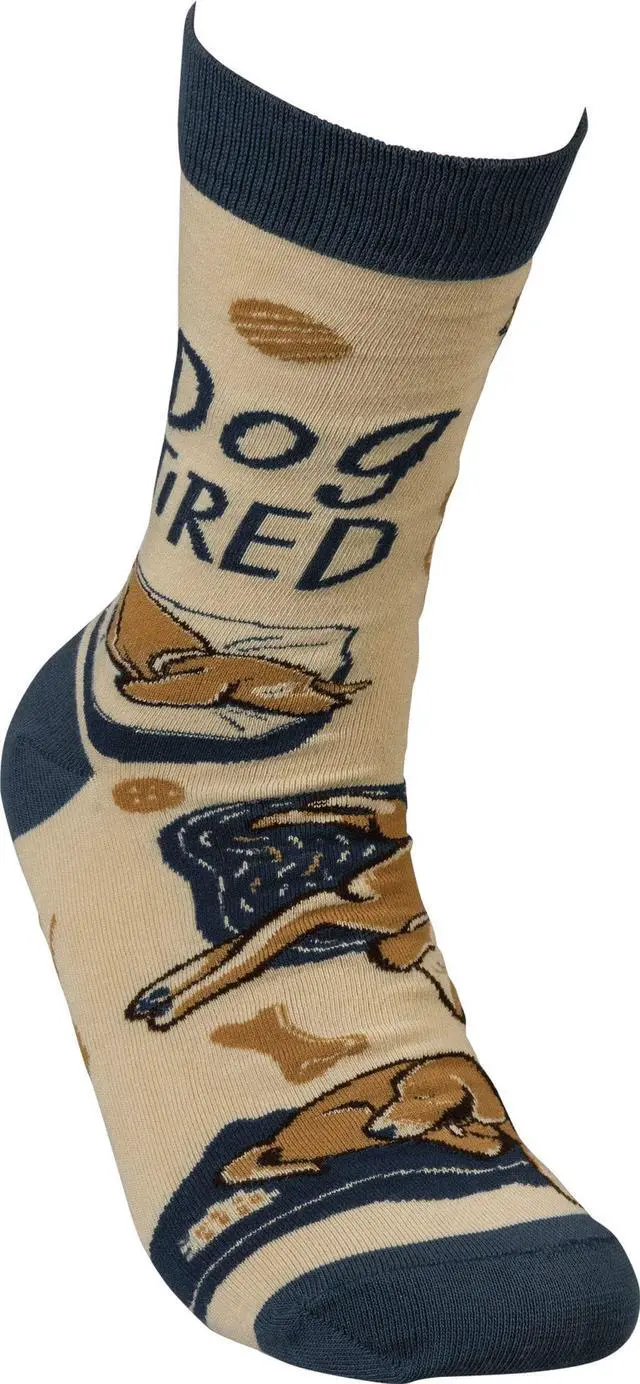 Alt view image 3 of 4 - Primitives by Kathy Cotton Nylon Spandex Novelty Socks - Dog Tired