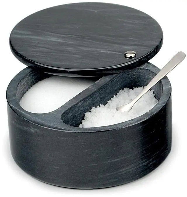 Alt view image 4 of 7 - RSVP Marble Dual Bin Salt Keeper