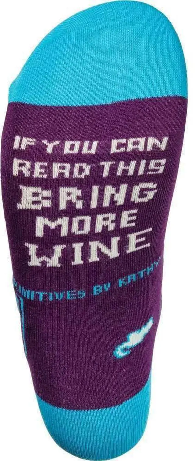 Alt view image 6 of 6 - Primitives by Kathy Socks "If You Can Read This Bring More Wine" Unisex Adult