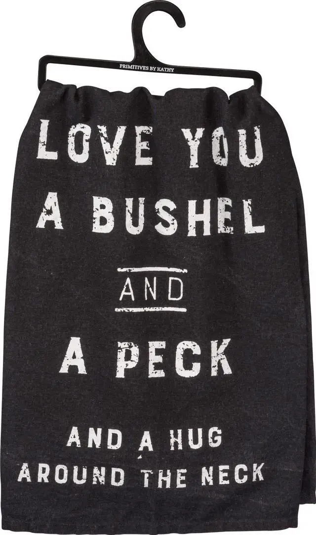 Alt view image 3 of 3 - Primitives By Kathy Love You Bushel And A Peck Kitchen Towel