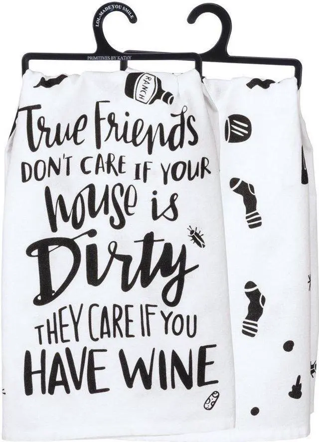 Alt view image 2 of 2 - Primitives by Kathy 33209 LOL Made You Smile Dish Towel, 28" x 28", True Friends