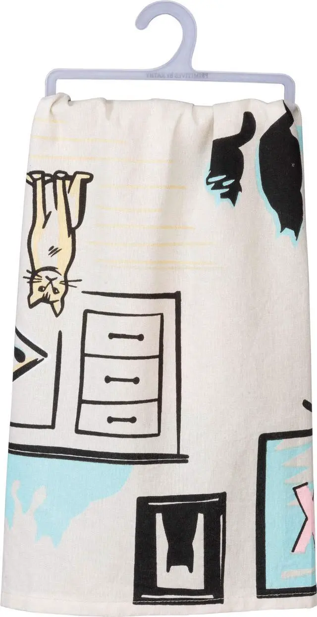 Alt view image 3 of 5 - PBK I Just Want to Be a Stay at Home Cat Mom Kitchen Dish Towel Cotton