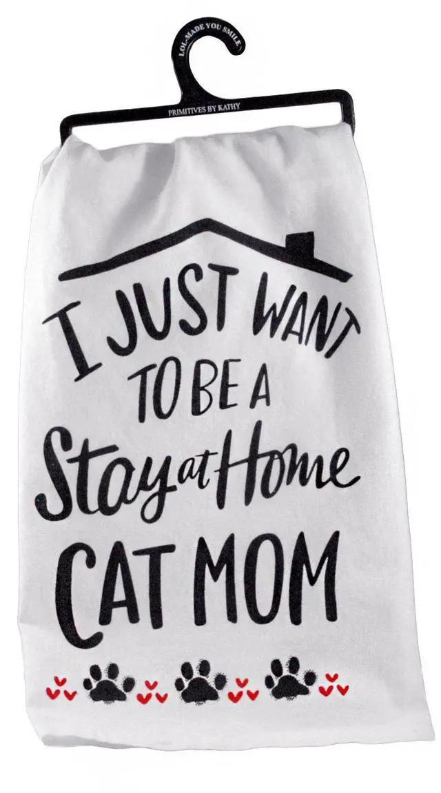 Alt view image 2 of 4 - I Just Want to be a Stay at Home Cat Mom Decorative Cotton Towel