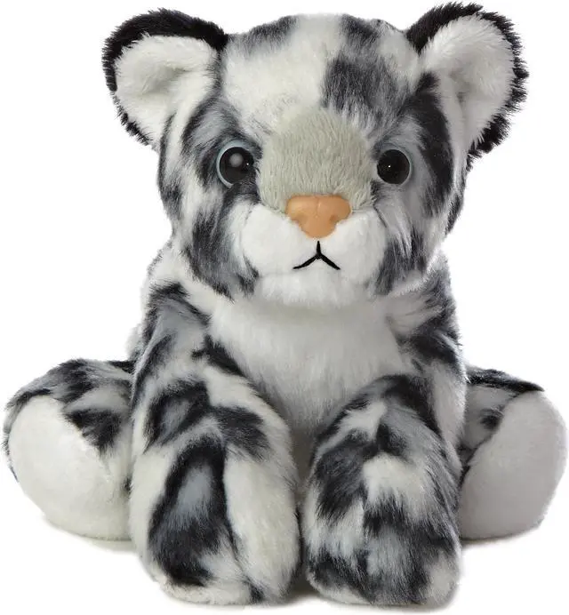 Alt view image 4 of 7 - Aurora® - Small Gray Mini Flopsie - 8" Snow Leopard - Adorable Stuffed Animal