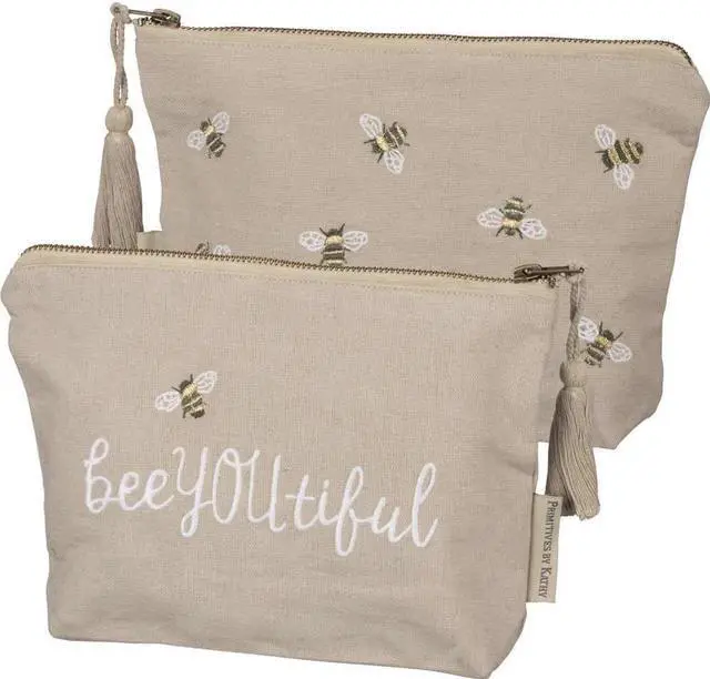 Alt view image 2 of 2 - Primitives by Kathy 100193 Embroidered Zipper Pouch Small Bee You Tiful