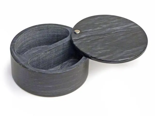 Alt view image 6 of 7 - RSVP Marble Dual Bin Salt Keeper