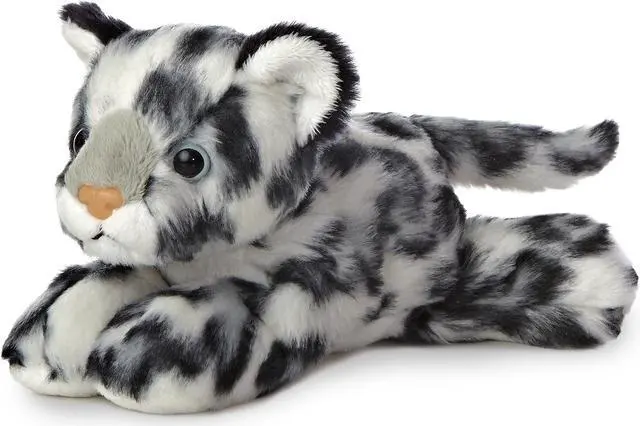 Alt view image 3 of 7 - Aurora® - Small Gray Mini Flopsie - 8" Snow Leopard - Adorable Stuffed Animal
