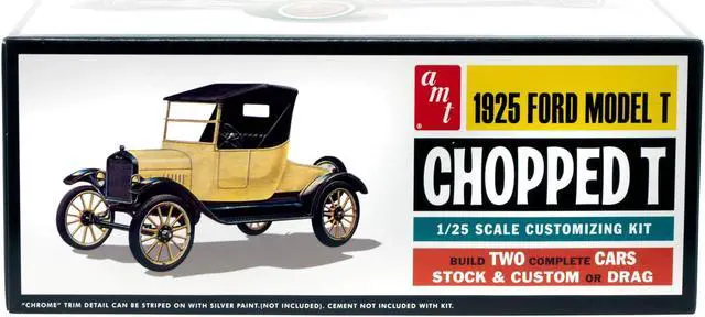Alt view image 4 of 10 - Skill 2 Model Kit 1925 Ford Model T \Chopped\ Set of 2 pieces 1/25 Scale Model by AMT"""