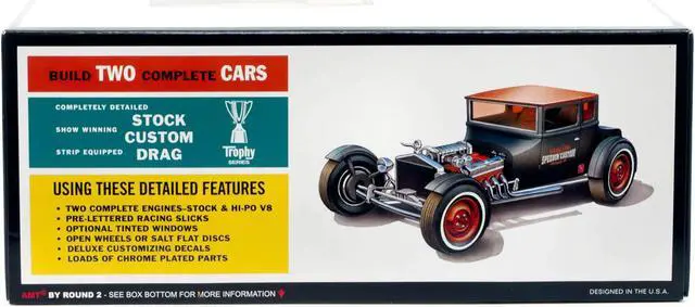 Alt view image 5 of 10 - Skill 2 Model Kit 1925 Ford Model T \Chopped\ Set of 2 pieces 1/25 Scale Model by AMT"""