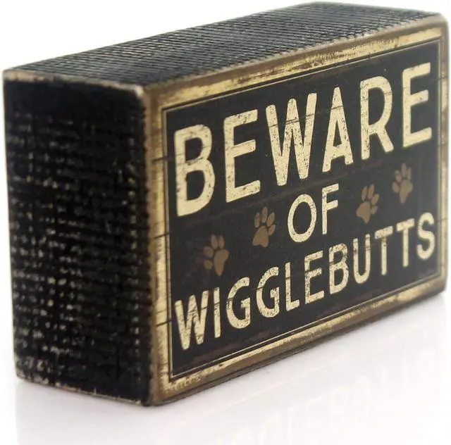 Alt view image 3 of 4 - Primitives by Kathy Rustic Box Sign, 5" x 3", Beware of Wigglebutts