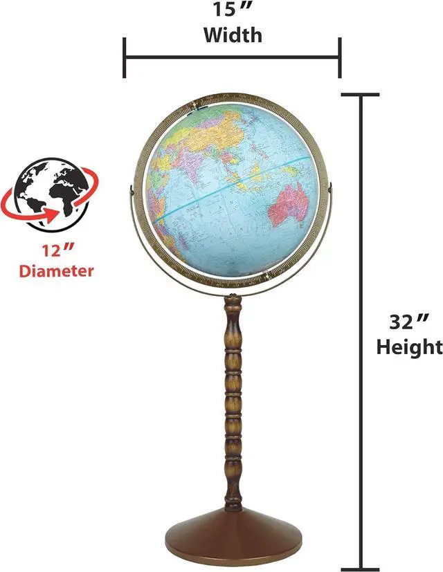 Alt view image 4 of 5 - Replogle Globes Treasury Globe 30803