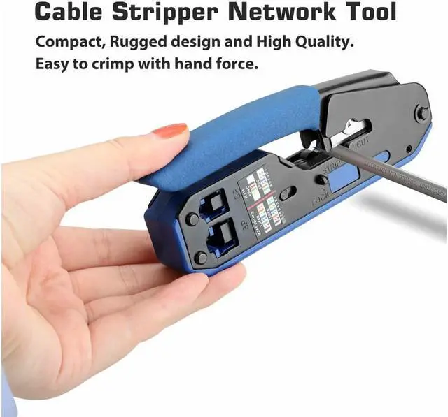 Alt view image 2 of 7 - RJ45 Ethernet Network LAN Tool Kit Network Cable Crimper Crimping Plier Stripper
