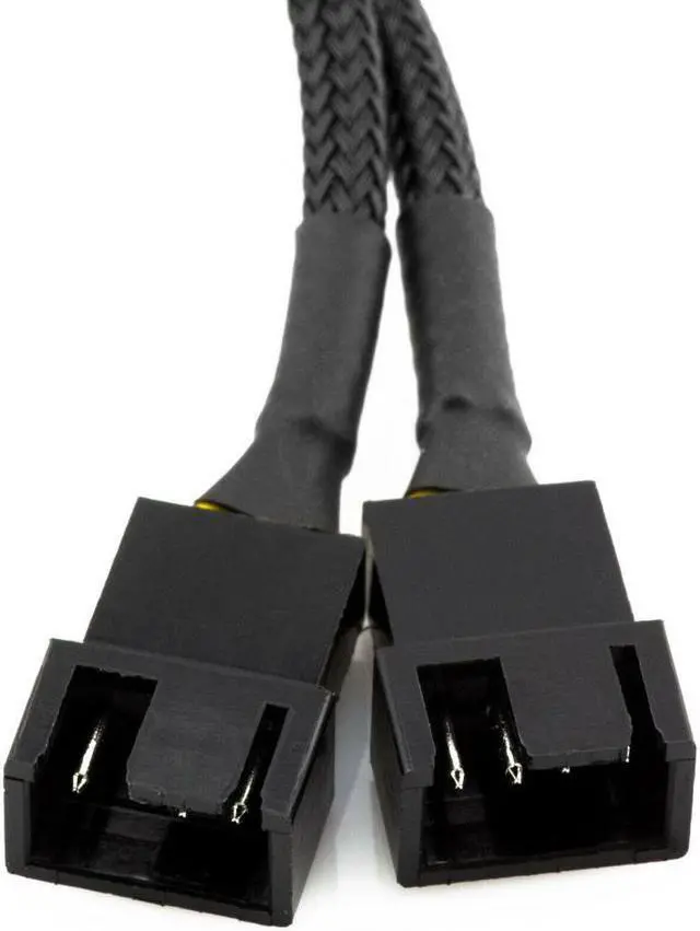 Alt view image 2 of 4 - CRJ 4-Pin PWM GPU Dual Fan Splitter Sleeved Adapter Cable For Graphics Cards