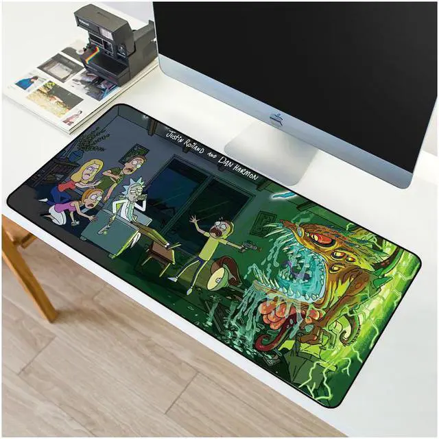 Alt view image 2 of 6 - 800x300MM Large Mouse Pad Anti-slip Natural Rubber Gaming Mousepad Rick And Morty with Locking Edge Gamer Keyboard Mat XL For PC Computer Laptop Desktop