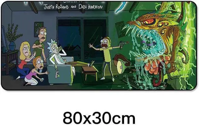 Alt view image 3 of 6 - 800x300MM Large Mouse Pad Anti-slip Natural Rubber Gaming Mousepad Rick And Morty with Locking Edge Gamer Keyboard Mat XL For PC Computer Laptop Desktop