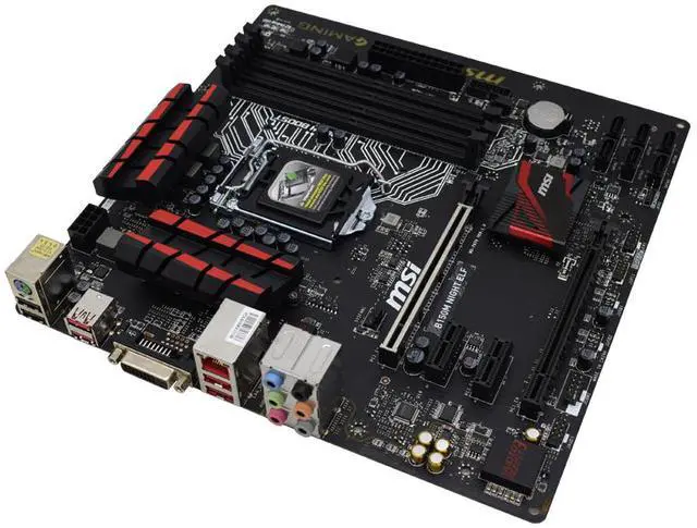 Alt view image 2 of 5 - MSI B150M NIGHT ELF Desktop LGA1151 Intel H150 SATA III DDR4 Micro ATX Intel Motherboard