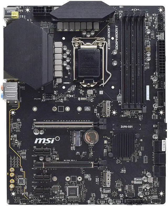 Main image of MSI Z490-S01 LGA 1200 Intel Z490 Gaming PC Motherboard ddr4 128G Core i9 10900K i7 10700K cpus 2×M.2 PCI-E 3.0 HDMI USB 3.2 ATX