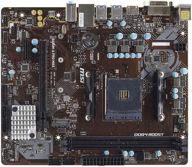 Alt view image 2 of 10 - MSI B450M-A PRO MAX Motherboard B450 Motherboard AM4 Support AMD Ryzen 5 5600g 5600x Cpus DDR4 32G M.2 PCIe 3.0 USB3.2 Micro ATX
