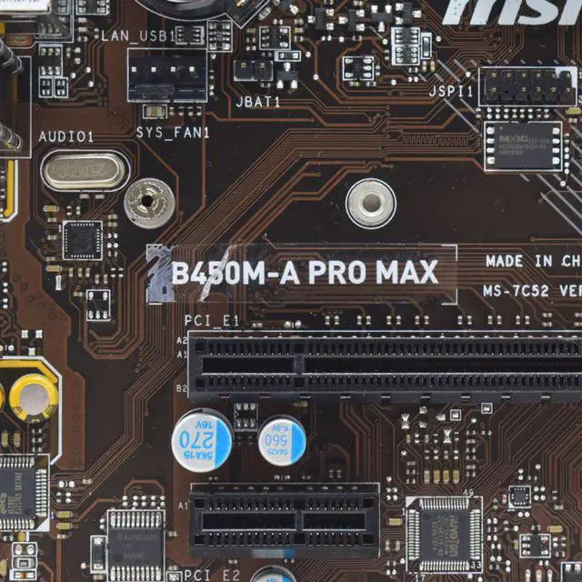 Alt view image 3 of 10 - MSI B450M-A PRO MAX Motherboard B450 Motherboard AM4 Support AMD Ryzen 5 5600g 5600x Cpus DDR4 32G M.2 PCIe 3.0 USB3.2 Micro ATX