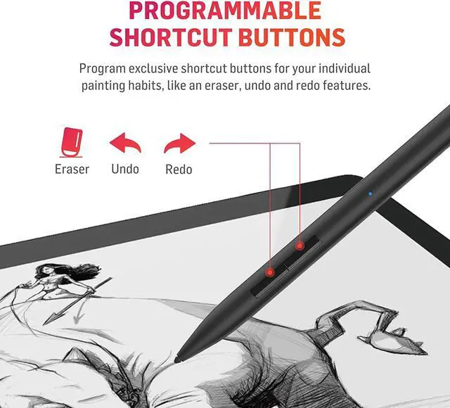 Alt view image 5 of 7 - Adonit Note+ Digital Pencil with Palm Rejection, Pressure Sensitivity, Support Tilt Stylus for iPad Pro 3rd, 4th Gen (11/12.9 Inch), iPad 6 , 7, 8th Gen, iPad Air 3, 4th Gen, iPad Mini 5th Gen (Black)