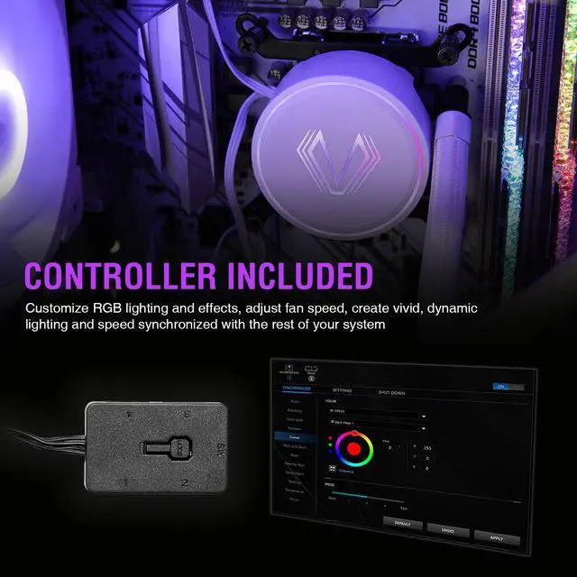 Alt view image 6 of 14 - Vetroo V240 White Liquid CPU Cooler 240mm Addressable RGB & PWM Pump & Fans 250W TDP AIO Water Cooler w/Controller Hub for Intel LGA 1700/1200/115X AMD AM5/AM4