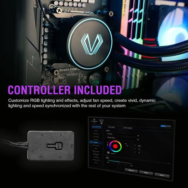 Alt view image 7 of 7 - Vetroo V360 Liquid CPU Cooler, 3X 120mm Addressable RGB & PWM Fans/Pump, 360mm Radiator 290W TDP AIO Water Cooler w/Controller Hub for Intel LGA 1700/1200/115X AMD AM5/AM4