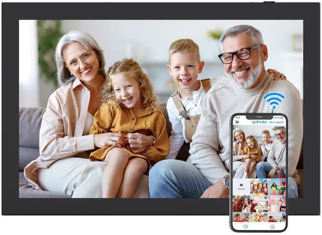 Main image of FULLJA 10.1-inch Digital Photo Frame with 32GB Storage - IPS Touchscreen, Auto-Rotate, Instant Sharing via App/Email, Free Cloud Storage  Perfect Gift for Family