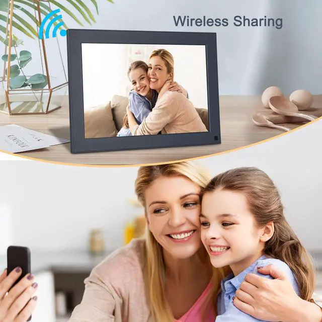 Alt view image 2 of 6 - FULLJA Digital Picture Frame, 10.1 Inch Digital Photo Frame with Wifi Cloud Smart Digital Frame IPS HD Touch Screen ,16GB Memory,Digital Frame Receive Photos Or Videos Remotely from App/Email,Blue, Su