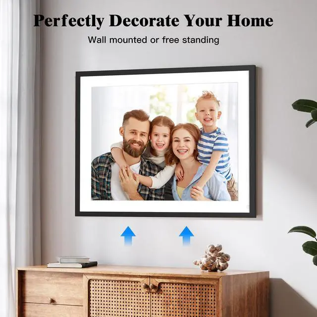 Alt view image 6 of 6 - FULLJA WIFI Digital Photo Frame 17 Inch,Touch Screen Display, 32GB Storage Auto-Rotate Easy Share Photos or Videos via Vphoto Free App from Anywhere Best Gift for parents