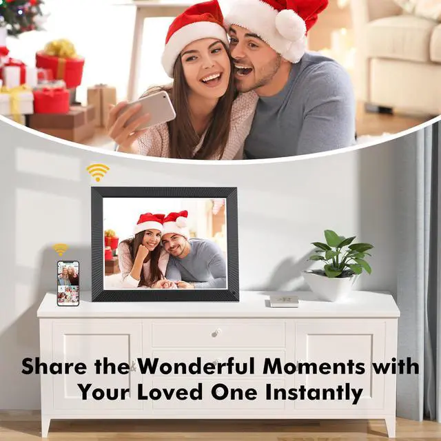 Alt view image 3 of 6 - FULLJA 16.2-inch Digital Photo Frame with 32GB Storage - Wireless Touchscreen, Auto-Rotate, Wall Mountable, Instant Sharing via App/Email, Free Cloud Storage