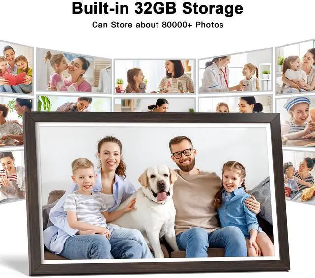 Alt view image 4 of 6 - FULLJA 21.5 Inch Digital Picture Frame with WiFi - Full HD 1920x1080 IPS Display, Dual-Band WiFi, Smartphone Sync, 32GB Storage, App/Email Sharing, Wall Mountable Home Decor