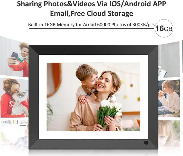 Alt view image 4 of 6 - FULLJA 2K WiFi Digital Picture Frame, 11 inch Smart Digital Photo Frame with Untra FHD IPS Touch Screen, 16GB Storage, Motion Sensor, Share Photos and Videos Via App, Email, Cloud
