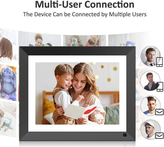 Alt view image 5 of 6 - FULLJA 2K WiFi Digital Picture Frame, 11 inch Smart Digital Photo Frame with Untra FHD IPS Touch Screen, 16GB Storage, Motion Sensor, Share Photos and Videos Via App, Email, Cloud