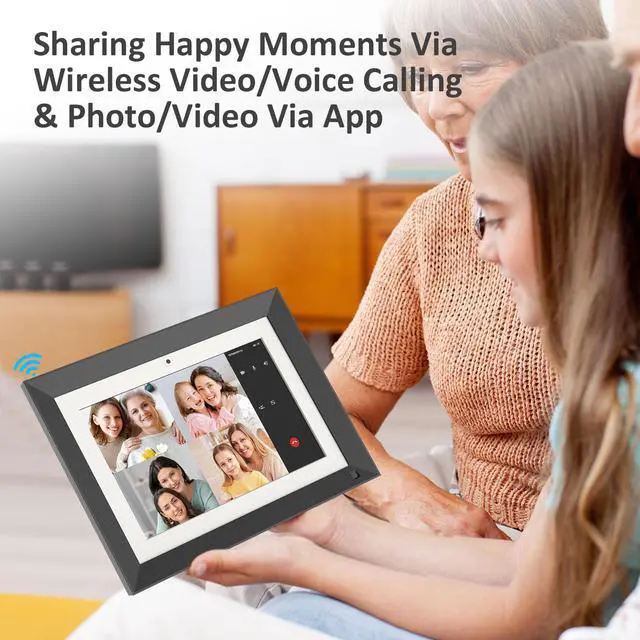 Alt view image 5 of 7 - FULLJA WiFi Digital Picture Frame – 10 inch Video Calling Device with IPS Touch Screen FHD Display – Smart Video Call on Your Digital Photo Frame Via App