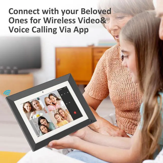 Alt view image 4 of 7 - FULLJA WiFi Digital Picture Frame – 10 inch Video Calling Device with IPS Touch Screen FHD Display – Smart Video Call on Your Digital Photo Frame Via App
