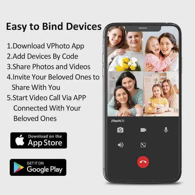 Alt view image 6 of 7 - FULLJA WiFi Digital Picture Frame – 10 inch Video Calling Device with IPS Touch Screen FHD Display – Smart Video Call on Your Digital Photo Frame Via App