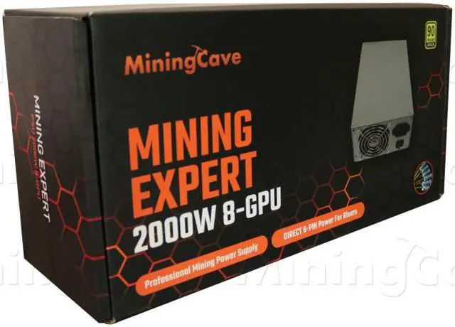 Alt view image 2 of 7 - MiningCave GPU Mining Power Supply 2000W Direct 6 PIN to Riser for 8 GPU