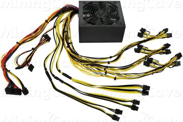 Alt view image 4 of 8 - 1600W Mining Power Supply Direct 6 PIN to Riser for 6 GPU