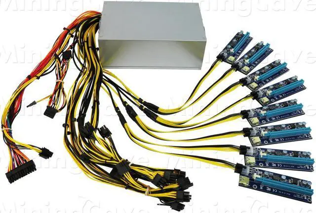 Alt view image 3 of 7 - MiningCave GPU Mining Power Supply 2000W Direct 6 PIN to Riser for 8 GPU