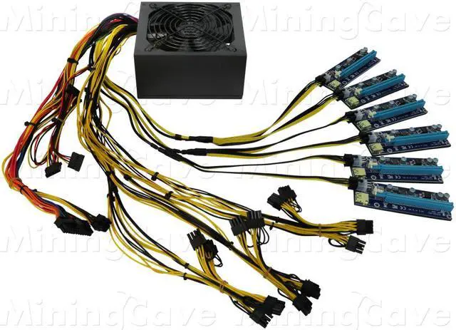 Alt view image 3 of 8 - 1600W Mining Power Supply Direct 6 PIN to Riser for 6 GPU