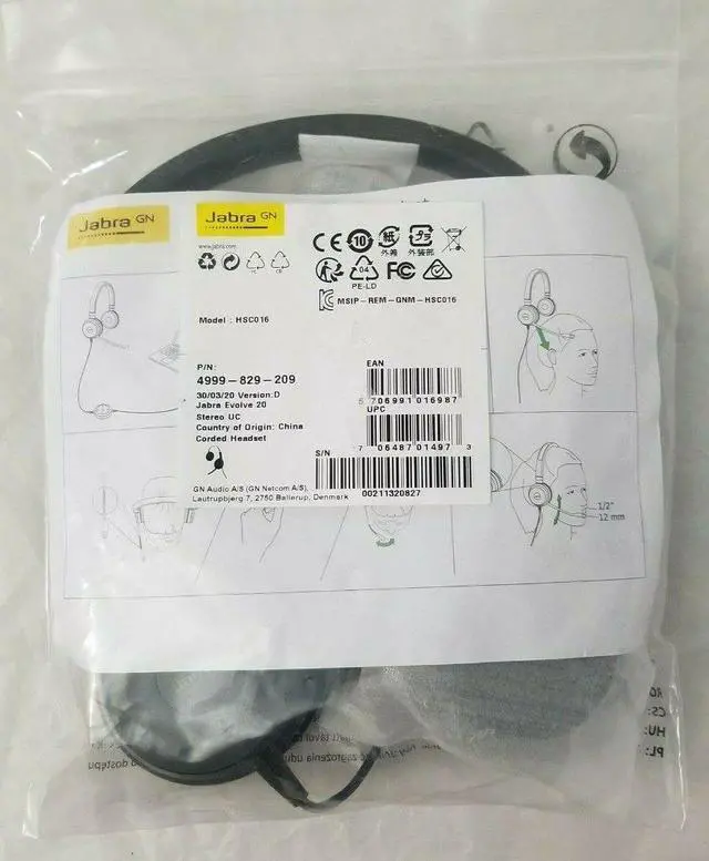 Alt view image 5 of 6 - Jabra EVOLVE 20 UC Stereo Black USB Professional Headset with Easy Call Management and Great Sound for Calls and Music 4999-829-209