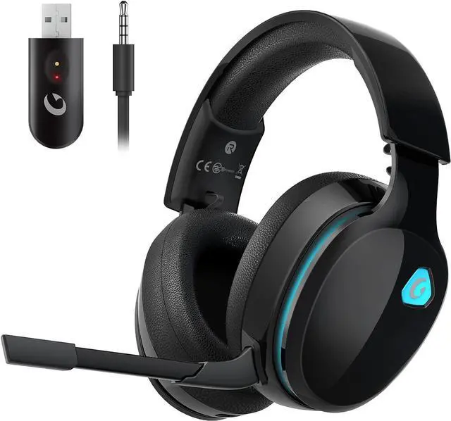 Main image of Gtheos 2.4GHz Wireless Gaming Headphones for PC, PS4, PS5, Mac, Nintendo Switch, Bluetooth 5.2 Headset with Detachable Noise Canceling Microphone, Stereo Sound, 3.5mm Wired Mode for Xbox Series