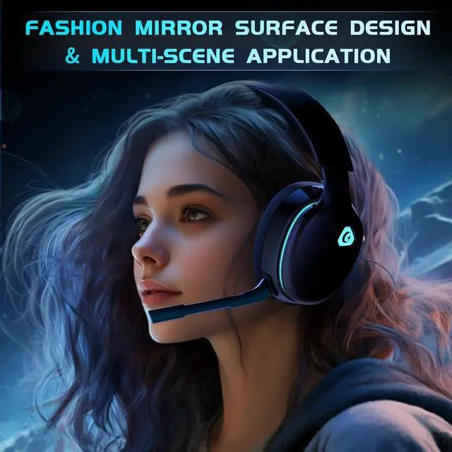 Alt view image 7 of 7 - Gtheos 2.4GHz Wireless Gaming Headphones for PC, PS4, PS5, Mac, Nintendo Switch, Bluetooth 5.2 Headset with Detachable Noise Canceling Microphone, Stereo Sound, 3.5mm Wired Mode for Xbox Series