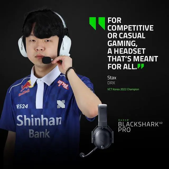 Alt view image 2 of 7 - BlackShark V2 Pro Wireless Gaming Headset 2023 Edition: Detachable Mic - Pro-Tuned FPS Profiles - 50mm Drivers - Noise-Isolating Earcups w/Ultra-Soft Memory Foam - 70 Hr Battery Life - Black